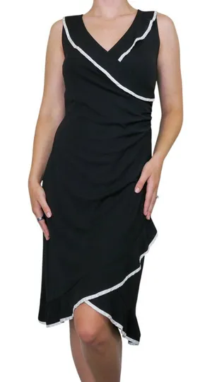 Vintage 90s Taboo Black & White Ruffle Cocktail Dress thumbnail 1