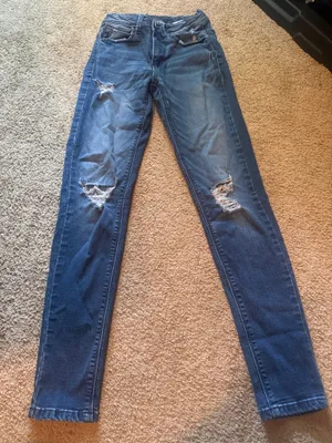 KanCan USA Jeans Skinny Distressed Mid-Rise Ankle Dark Wash thumbnail 1