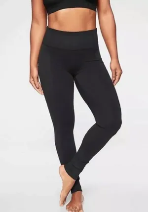 Athleta Elation Hybrid Tights Leggings Black Sz Small Ribbed High Rise thumbnail 1