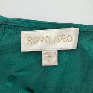 Ronny Kobo Carissa Dress Small Green‎ Silk Blend Ruched Floral Jacquard Cocktail thumbnail 11