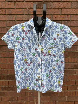 Roller Rabbit CT Greenwich Monkey Polo Pajama Top Size Small Limited Edition EUC thumbnail 1