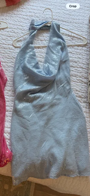 Peppermayo Nora Sequin Cowl Neck Mini Dress Blue thumbnail 2