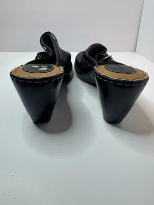 Cherokee Black Leather Mules Size 11 thumbnail 4