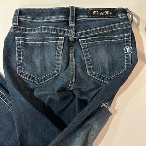 Miss Me Blue Indigo Skinny‎ Denim Jeans Whiskered Distressed Y2K Casual thumbnail 4