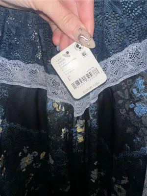 NWT Free People Just Dreamy Maxi Slip Dress- Indigo Combo $128 MSRP thumbnail 3