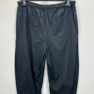 Madewell Pull-On Barrel-Leg Utility Pants in Poplin Cotton Black Wide Leg XL NWT thumbnail 10