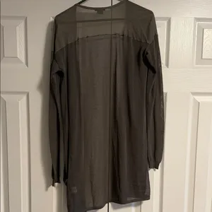Theory Dark Gray Sheer Open-Front Cardigan Size S/P thumbnail 7