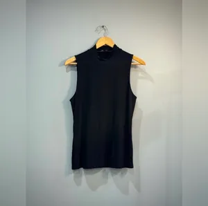 Black Express Sleeveless Mock Neck Blouse Size L EUC thumbnail 3