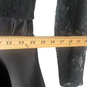 Witchy Women's Size Large Black Lace Vampire Goth‎ High Low Satin Dress thumbnail 7