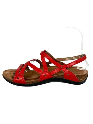 Dansko Jolie Red Leather Strappy Sandals Size 37 EU 6.5-7 US Comfort Resortwear thumbnail 2