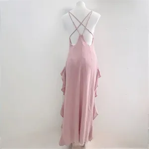 NEW L'atiste By Amy Rose Halter Ruffle Gown Dress Two Slit Side MEDIUM fairy thumbnail 10