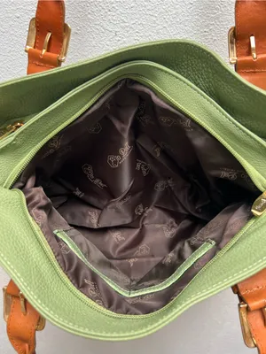 Valentina Italia Pistachio Green Pebbled Leather Handbag thumbnail 6