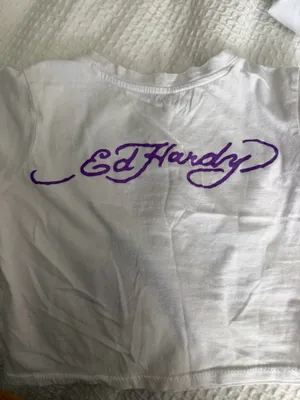 Ed Hardy Koi Fish Crop Tee | Y2K Baby Tee | Size S thumbnail 4