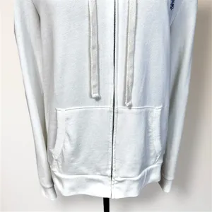 Vintage GAP Floral Embroidered Logo Full Zip Hoodie M White Blue Sweatshirt Y2K thumbnail 9