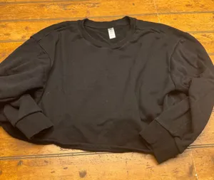 90 Degree By Reflex Black Cropped Sweatshirt Pullover Women's XL‎ thumbnail 1