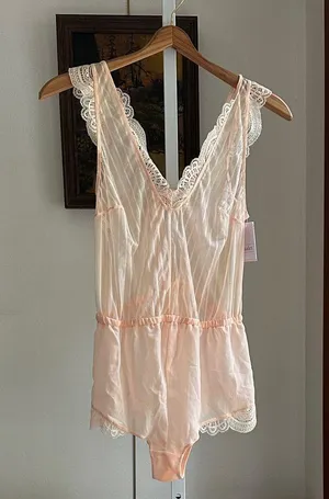 Auden Peach Lace-Trimmed Chemise thumbnail 1