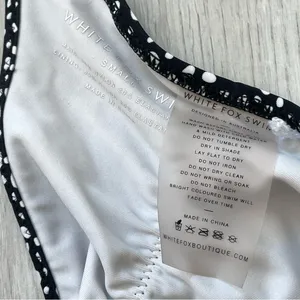 White Fox Swim Bottoms Sun Soaked Black Speckle (small) polka dot scrunch thong thumbnail 4
