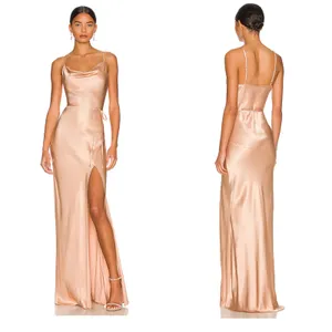 Shona Joy La Lune Bias Cowl Maxi Dress in Desert Rose Satin Size 4 Cocktail thumbnail 2