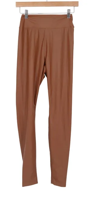 OFFLINE by Aerie Real Luxe Brown Faux Leather High Rise Leggings M thumbnail 1