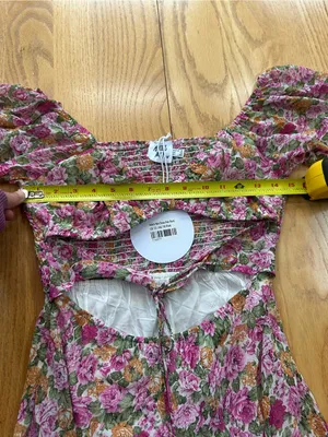 NWT Princess Polly Nakita Mini‎ Dress Pink Floral Smocked Cutout US 12 / AU 16 thumbnail 7