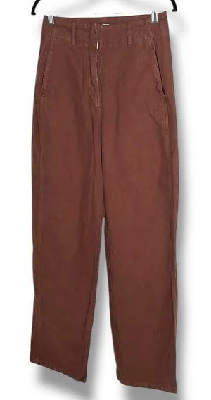 Aritzia Wilfred Wide Leg Brown Trousers Size 6 A23 thumbnail 1