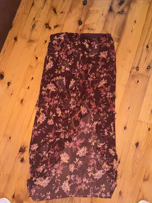 Free People Maroon Floral Maxi Skirt thumbnail 4