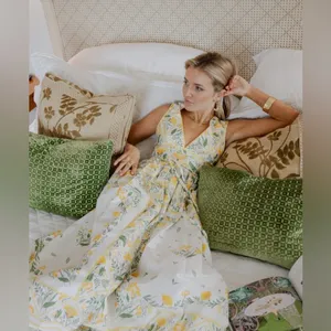 NEW Antonio Melani x Style by Simkins Hannah Poplin V-Neck Belted Maxi Dress ~ 8 thumbnail 3
