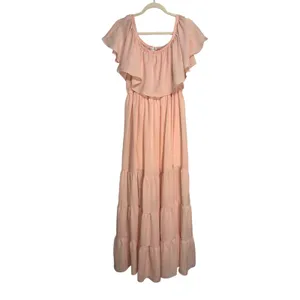 Venus Pink Off The Shoulder Tiered Maxi Dress Ruffle Flounce Boho Size‎ 16 thumbnail 10