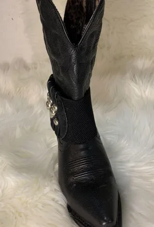 Handmade Removable Women’s Boot Band/Cuffs Black thumbnail 6