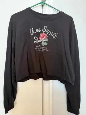 Vans Black Cropped Long Sleeve thumbnail 1