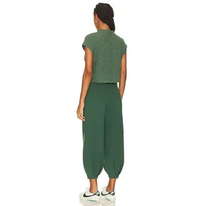 Free People Beach Freya parachute wide-leg green knit pants size XL thumbnail 2