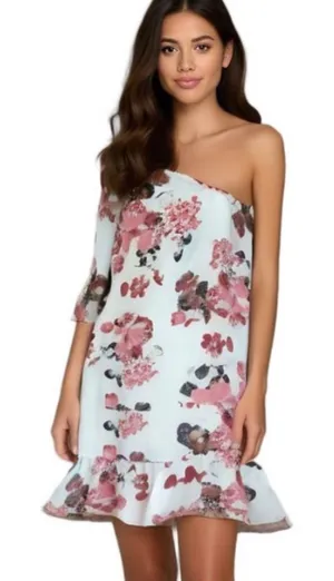 Indulge In Style floral one shoulder bell sleeve Medium dress thumbnail 1