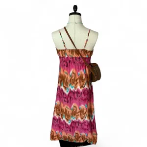 Stevie‎ Lindsay Maxi Dress Pink Brown Turquoise Sleeveless Smocked Boho thumbnail 2