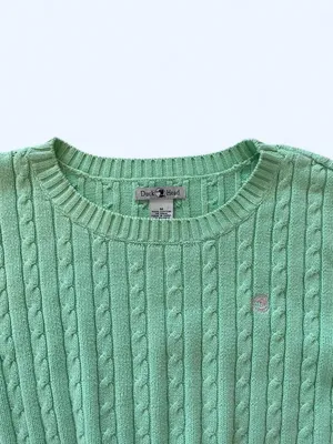Mint green cable knit sweater size M by Duck Head thumbnail 2