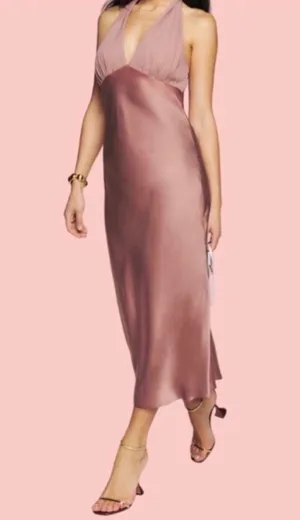 Reformation silk midi halter dress thumbnail 11