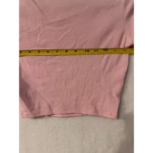 Garage‎ Pink Ribbed Short Sleeve Cropped Baby Tee Size Medium Crew Neck Top thumbnail 8