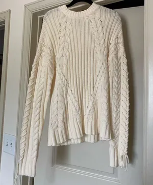 Francesca’s Collections Alya Cream Sweater Size S thumbnail 3