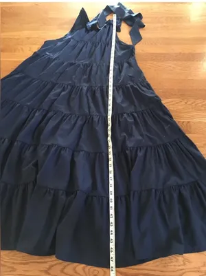 tiered maxi dress navy blue size L thumbnail 7