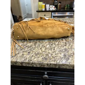 Divina Firenze Fringe Suede Leather Hobo Bag Southwestern Festival Boho thumbnail 4