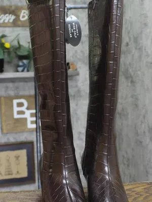 NWT INC International Concepts Knee-High Boots with Kitten Heel Brown Croc 7.5M thumbnail 8