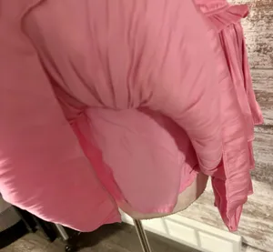 Pink Satin Ruffled Mini Skirt thumbnail 6