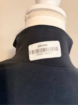 SKIMS Black Half Zip Pullover long sleeve Top Size XL Stretch Mock Neck NWOT thumbnail 4