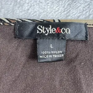 Style & Co Vtg Y2K Babydoll L Large Top Cap Sleeve Fairy Grunge Whimsigoth Goblincore Brown thumbnail 6