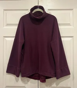 Athleta Cozy Karma Funnel Neck Sweatshirt Purple Womens Small Comfy Oversized‎ thumbnail 1
