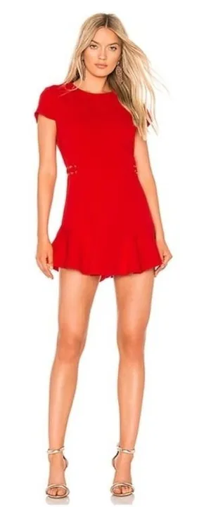 Amanda Uprichard McKenna Dress Women's Medium Lace Up Corset Detail Flounced Hem thumbnail 1