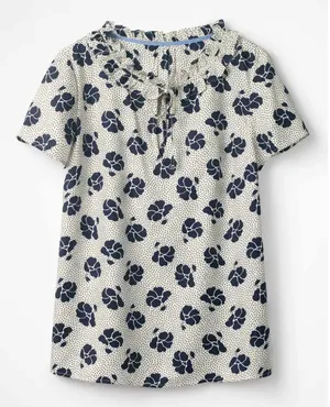 Boden Silk Blend Floral Polka Dot Ruffle Neck Amanda Blouse Top UK 10 US 6 thumbnail 1