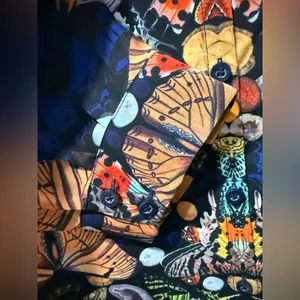 Alice + Olivia Eloise Butterfly‎ Top Painterly Kaleidoscope Printed LS Blouse XS thumbnail 3