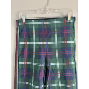 Gretchen Scott Gripeless Pull On Slim Fit Pants Green Tartan Plaid Size Small thumbnail 3