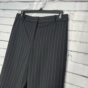 Ann Taylor Y2K Black Wide Leg Pinstripe Retro Pants Baggy SZ 4 High Rise Casual thumbnail 6