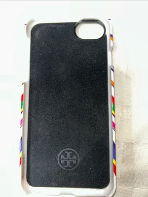 Tory Burch White Chevron Stripe iPhone Case with Multicolor Accents thumbnail 4